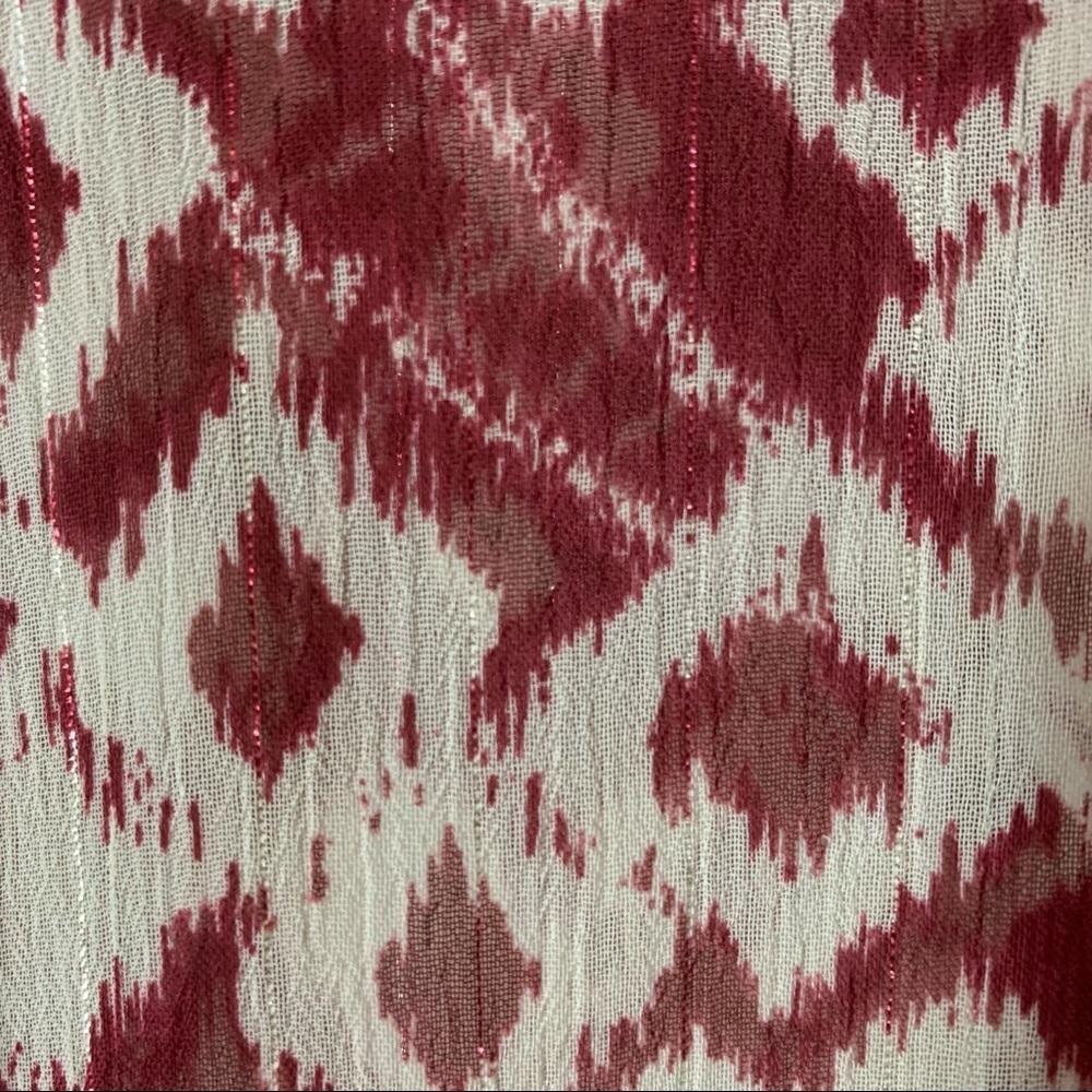 Nanette Lapore Ikat Print Sheer Fringed Top - Picture 8 of 12
